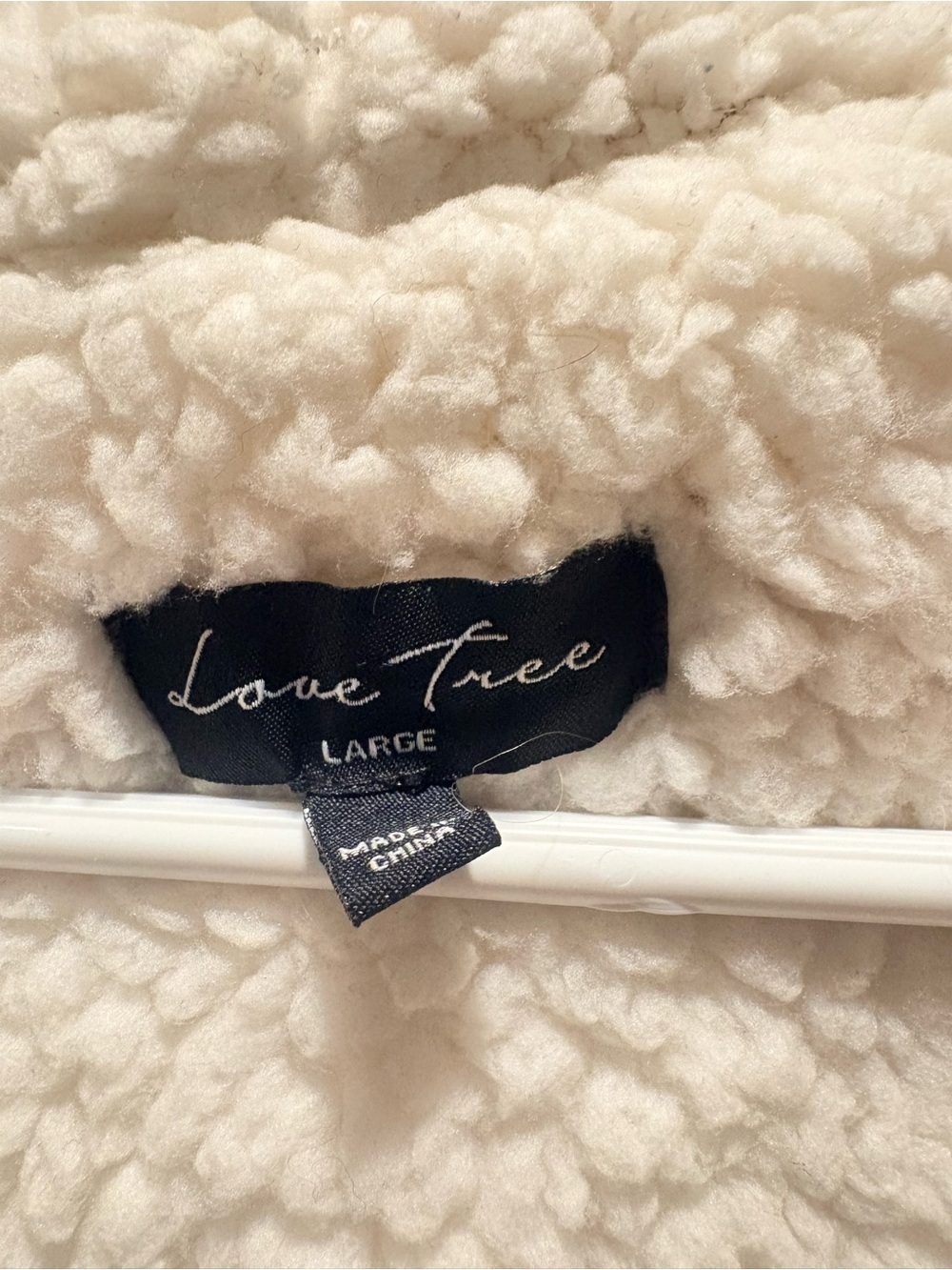 Love Tree Cream Sherpa Hooded Vest - Picture 3 of 3